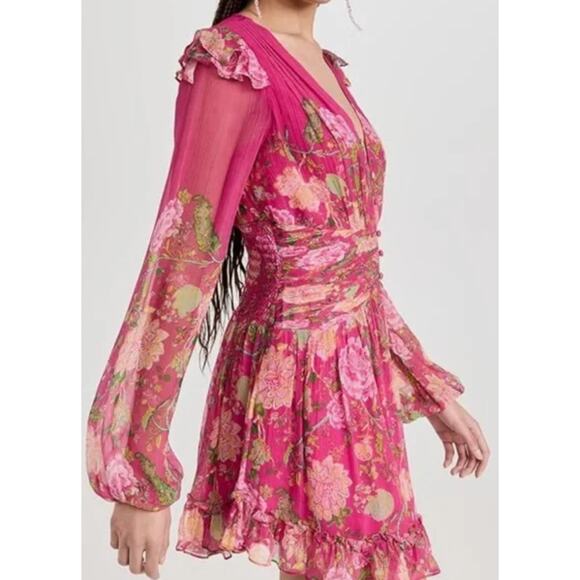 Rococo Sand Chloe Ruffled Hem Dress - Fuchsia